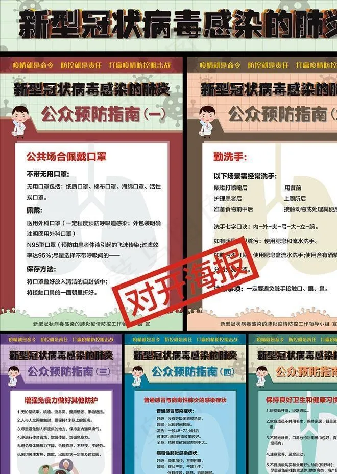 新冠肺炎认识病毒正确预防海报图片(0*0像素())cdr矢量模版下载