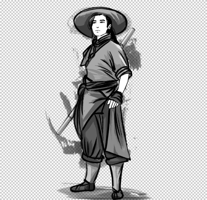 水墨武侠人物图片