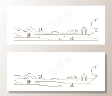 生活场景线稿图片