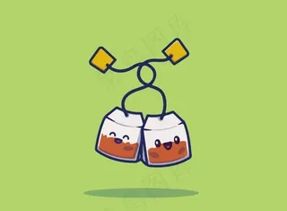 卡通茶菜鸟图库片