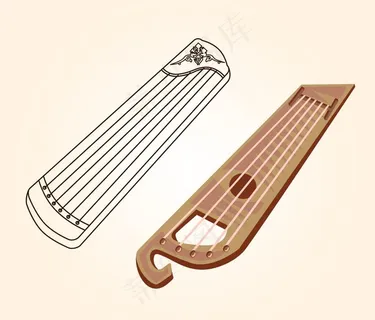 矢量古筝图片