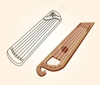 矢量古筝图片