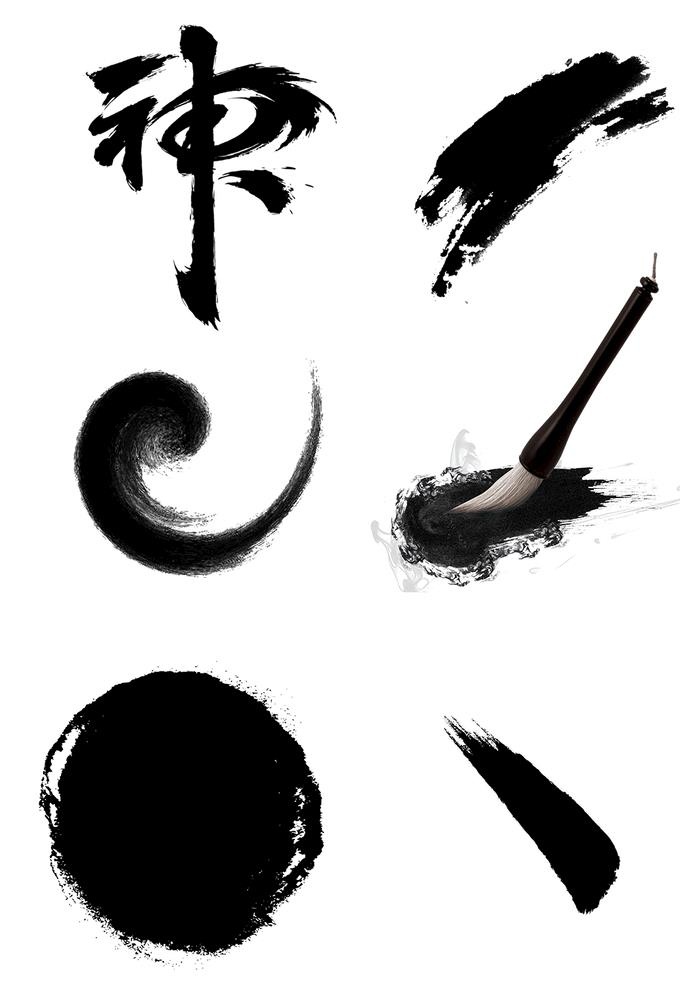 毛笔笔刷图片(1024x1542)psd模版下载