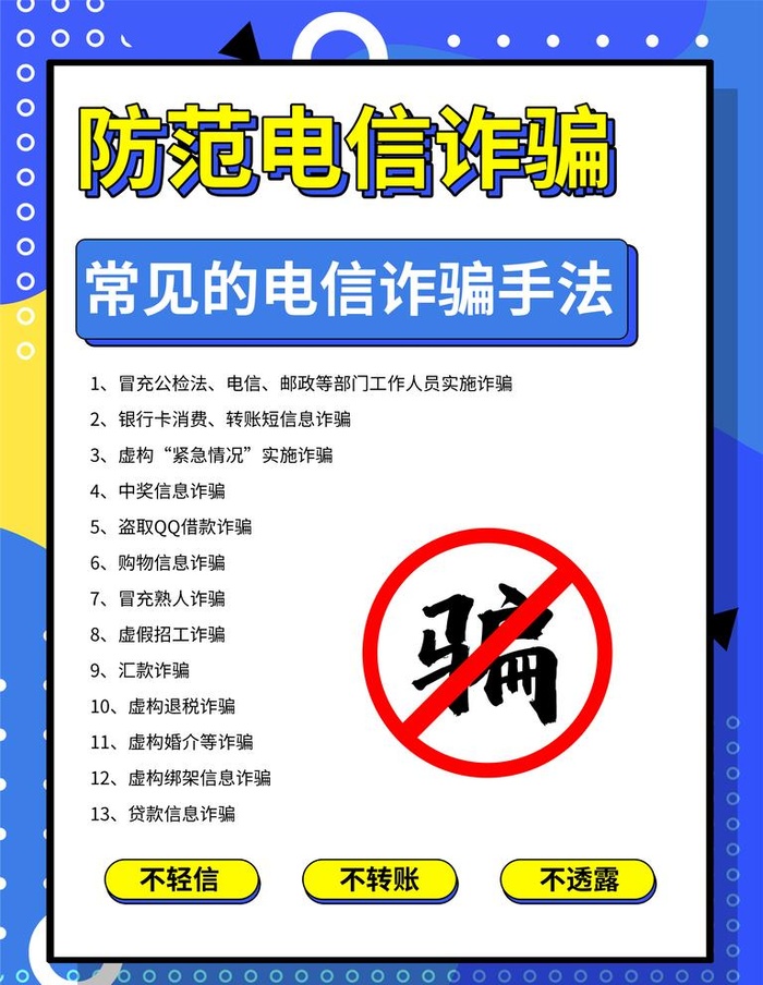 电信诈骗海报展板图片