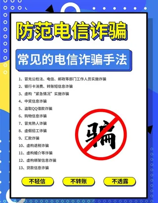 电信诈骗海报展板图片