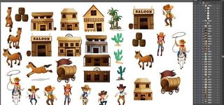 西部牛仔酒肆酒屋酒桶沙漠植物图片