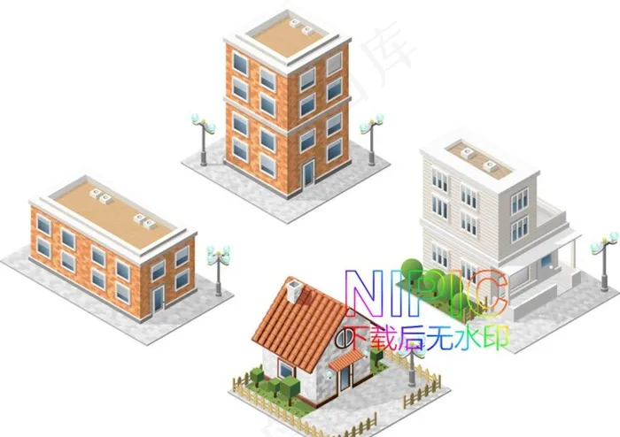2.5d建筑eps图片