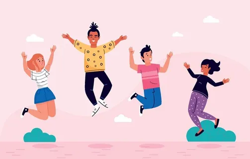 青年日开心笑容的人物图片