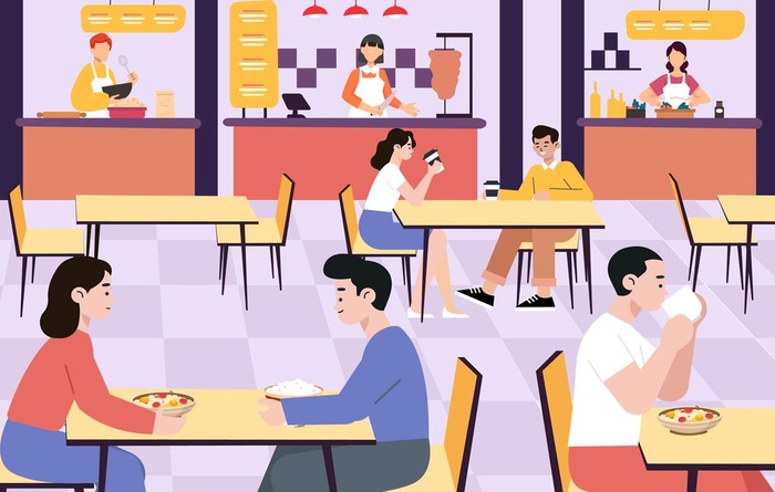 校园食堂图片
