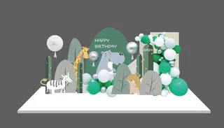 ins绿色清新森系动物河马宝宝图片