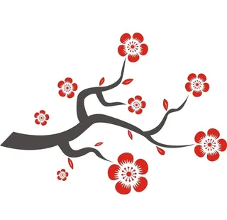 传统矢量手绘梅花图片