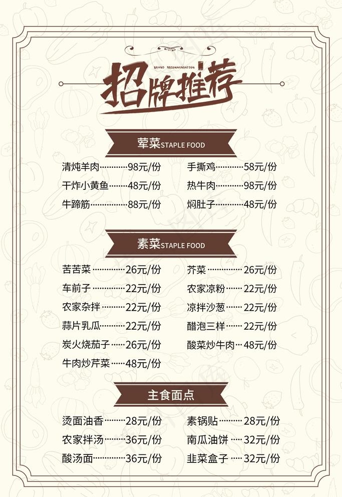 菜单图片psd模版下载