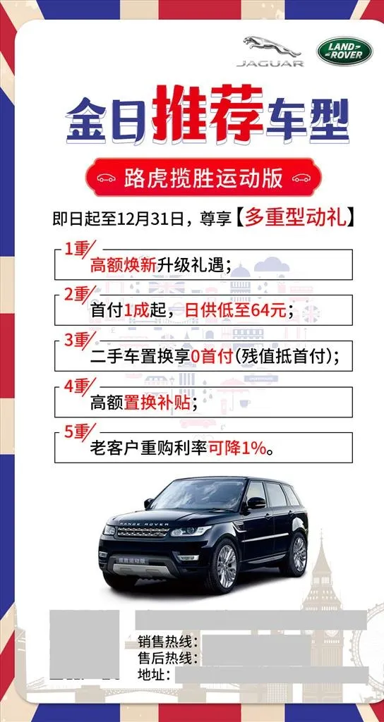 英伦风今日推荐车型图片(1063x1890)psd模版下载