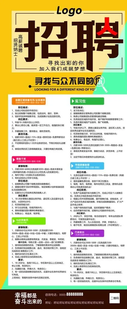 招聘展架图片cdr矢量模版下载