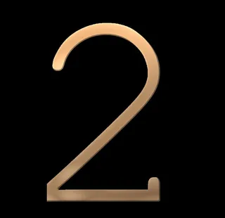 倒计时 金属字 2 数字 立体图片