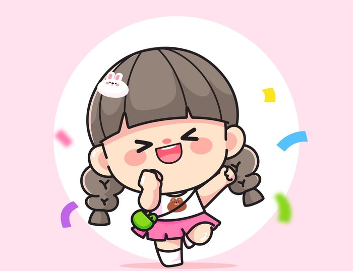 卡通女孩头像大头可爱矢量图片