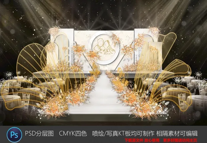 金色婚礼设计图片(8800x8600)psd模版下载