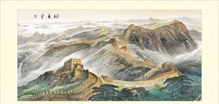 万里长城背景墙画图片