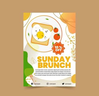周日早餐宣传单海报图片