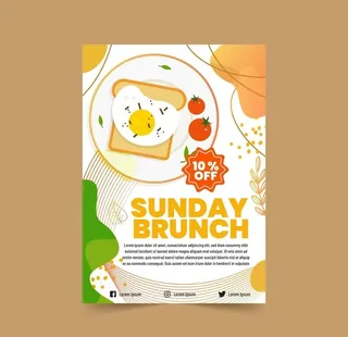 周日早餐宣传单海报图片