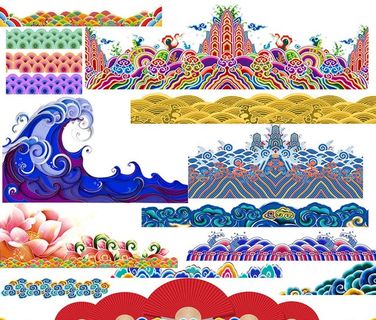 中国风海浪  花边图片