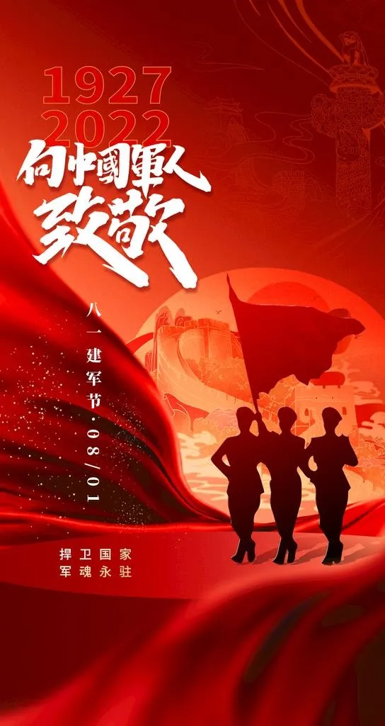 建军节海报图片(1242x2208)psd模版下载