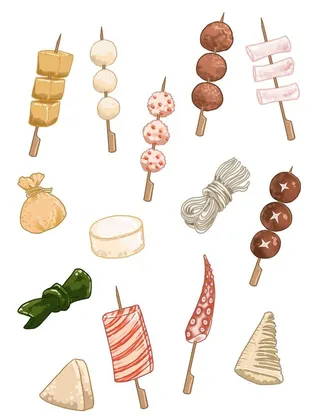 关东煮插画图片