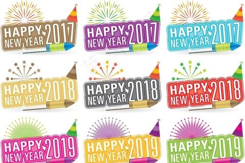 新年标签矢量图片