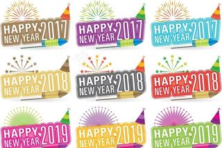 新年标签矢量图片