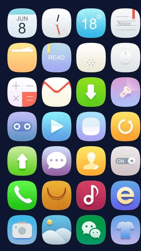 手机图标图片psd模版下载