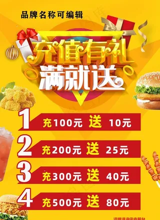 会员充值 满就送 汉堡充值图片