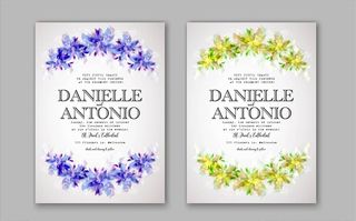 手绘小清新花朵贺卡海报矢量图图片