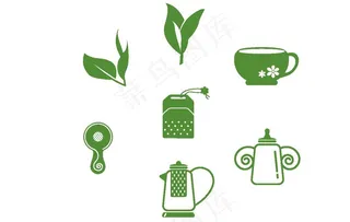茶小清新矢量图小图标图片