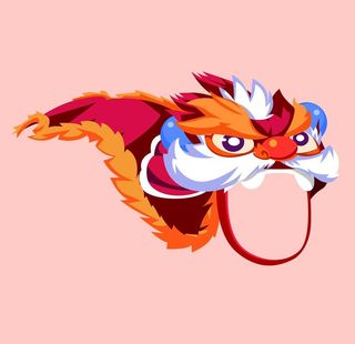 新年狮子插画 图片