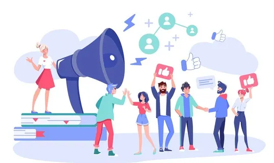 直播自媒体插画图片