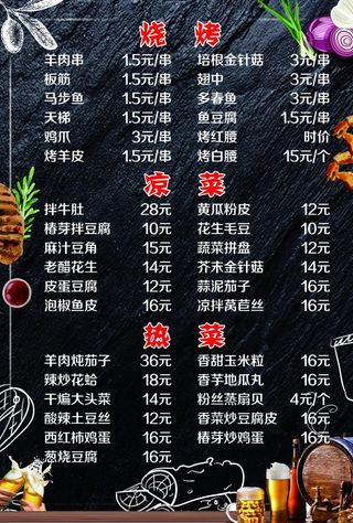 烧烤菜单图片