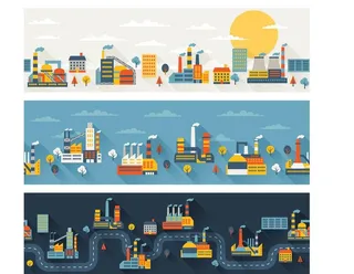 扁平化建筑矢量图图片