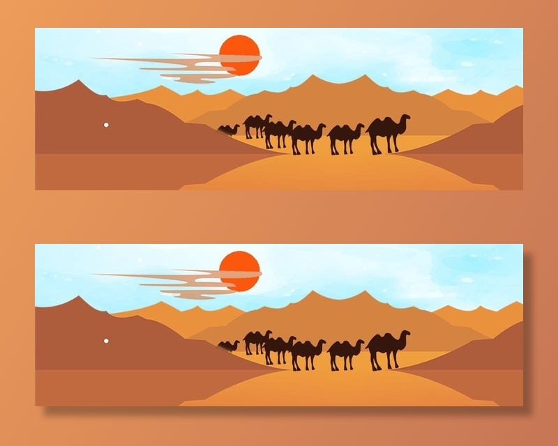 骆驼插画  海报  沙漠骆红日图片