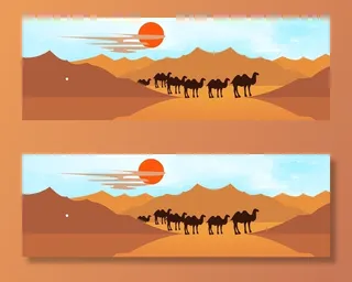 骆驼插画  海报  沙漠骆红日图片