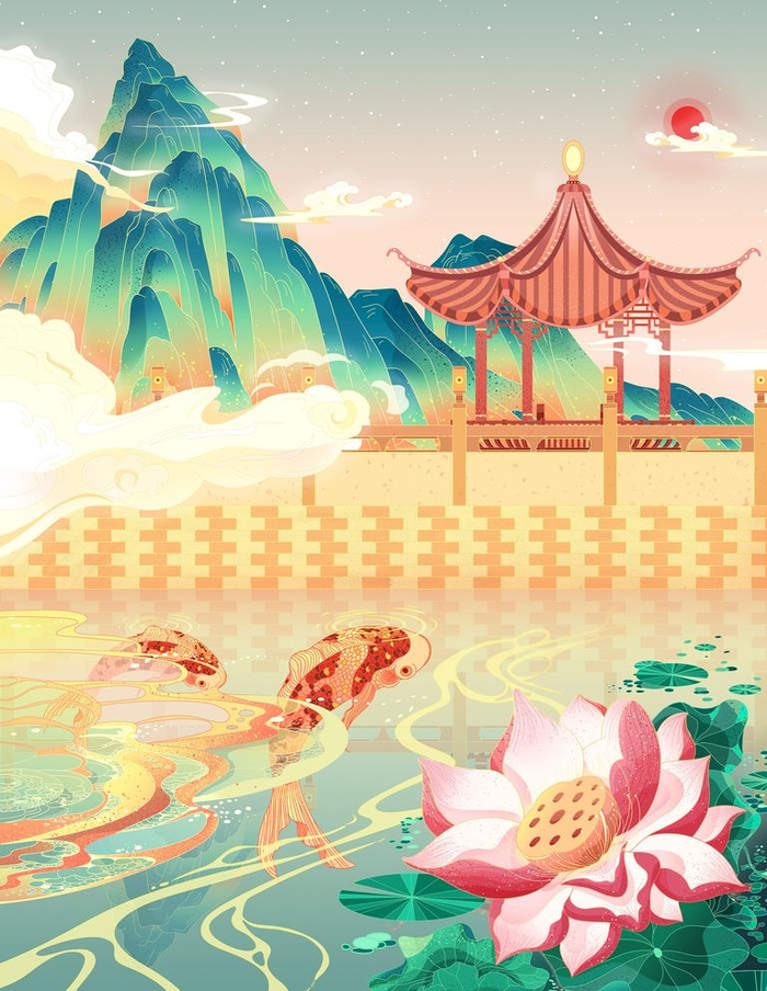 中国风插画图片(3543x4724)psd模版下载
