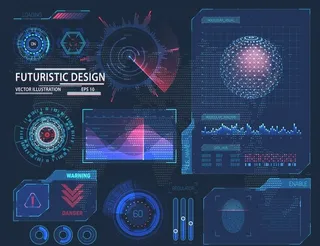 科技未来仪表盘HUD界面UI图片