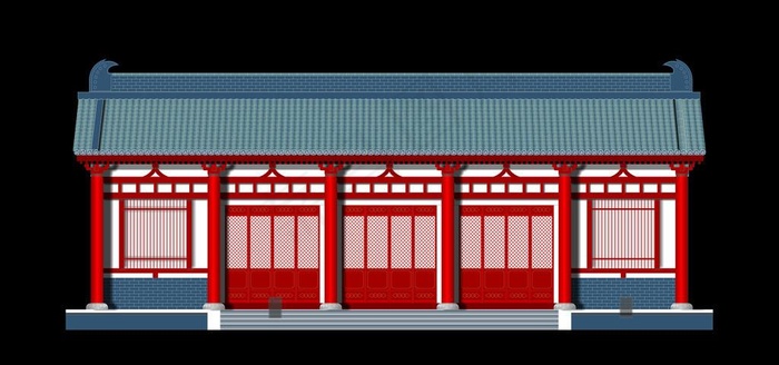 仿古建筑立面效果图图片cdr矢量模版下载