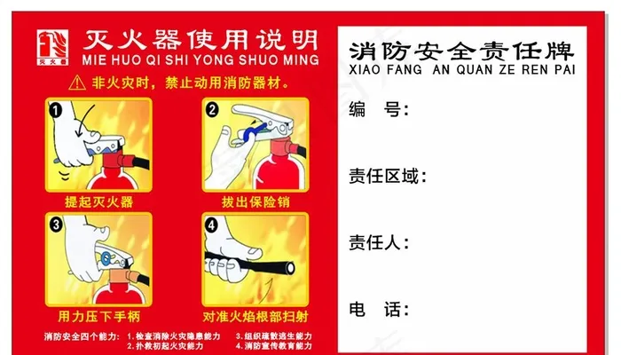 灭火器使用方法图片cdr矢量模版下载