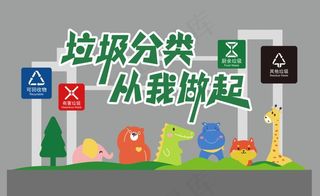 卡通垃圾分类小品造型图片