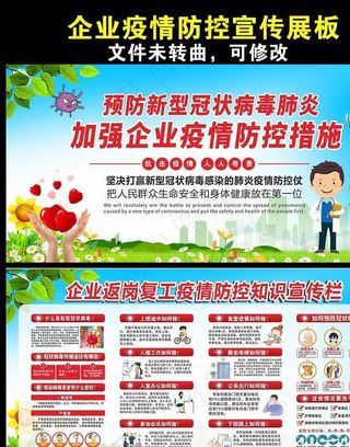 企业返岗复工疫情防控宣传栏海报图片
