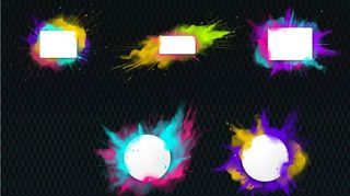 彩色烟雾文本框图片