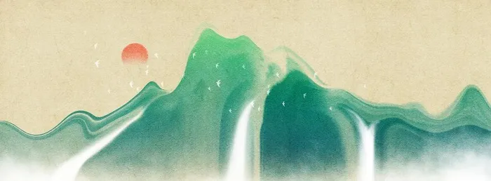 中国风山水画图片(5000x2000)psd模版下载