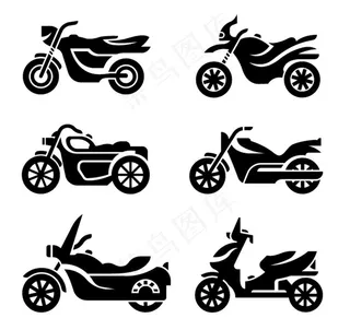 时尚摩托车剪影图片