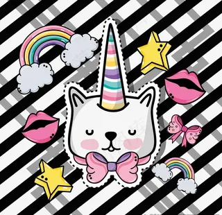 手绘卡通猫图片