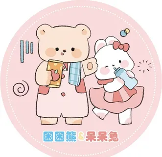 可爱卡通手绘熊兔子图片